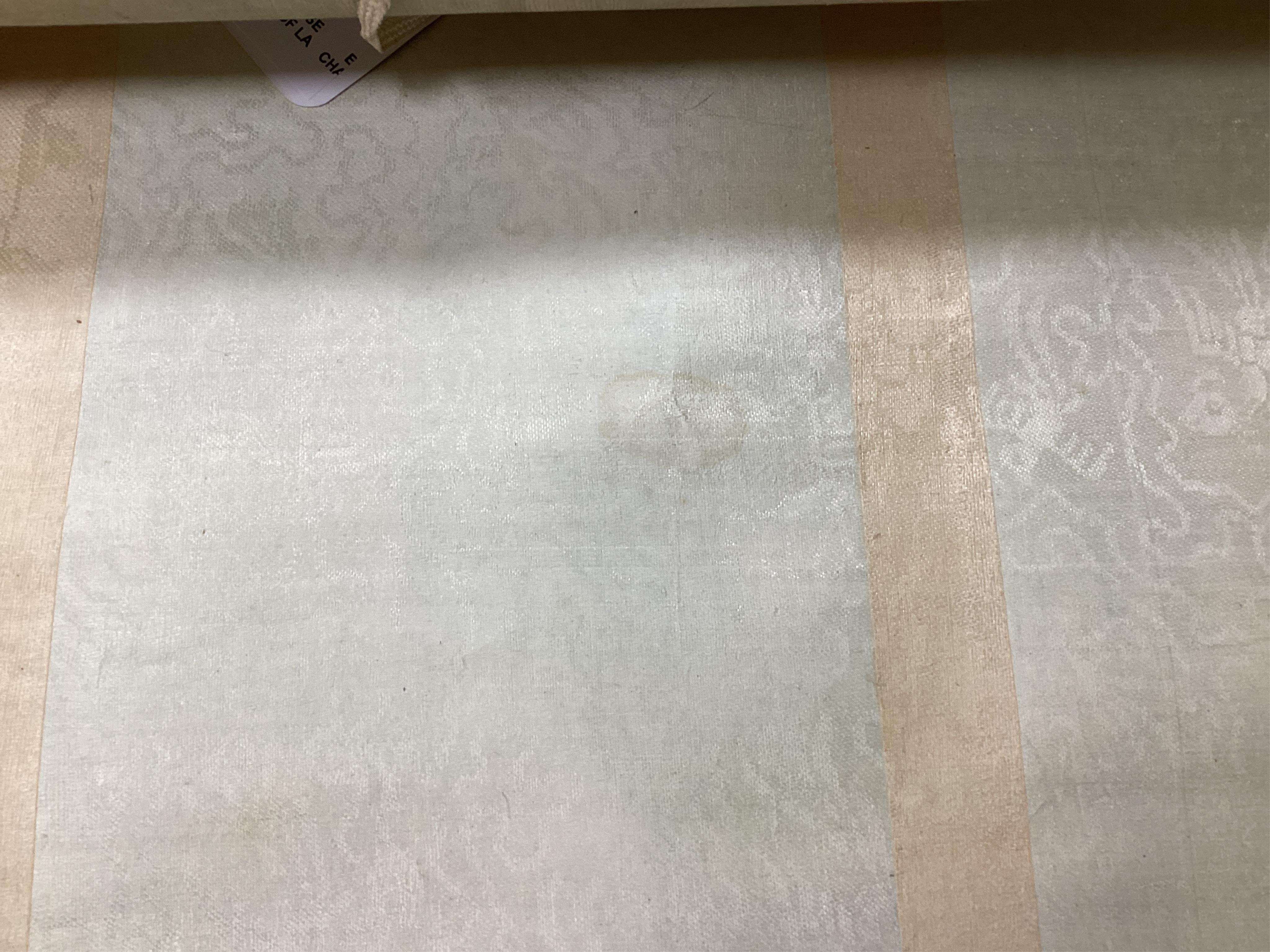 A set of four Chinese scroll paintings of ladies before landscapes, 48cm wide. Condition - fair